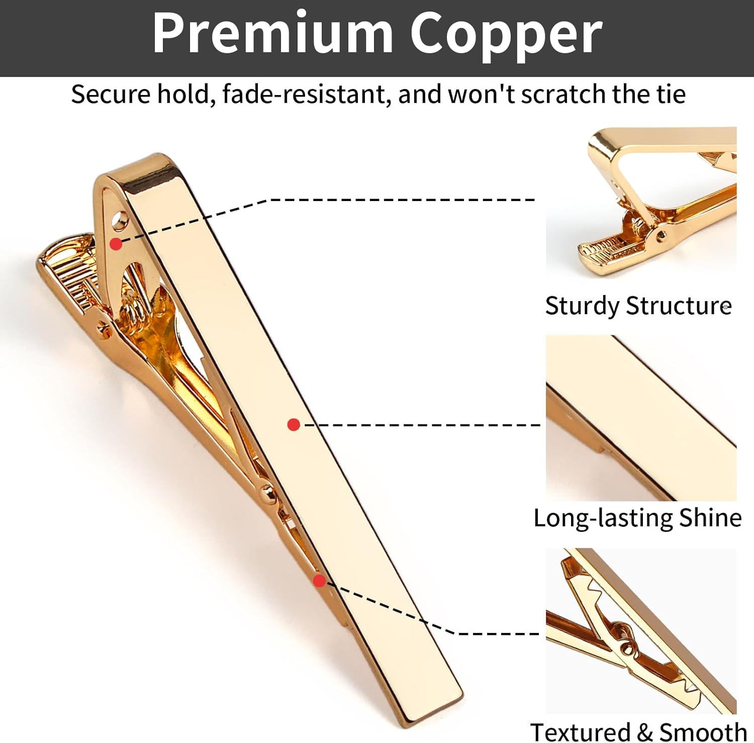 6 Tie Clips for Men, Classic S - Tie Bar Set Gift incelemesi ve fiyatı