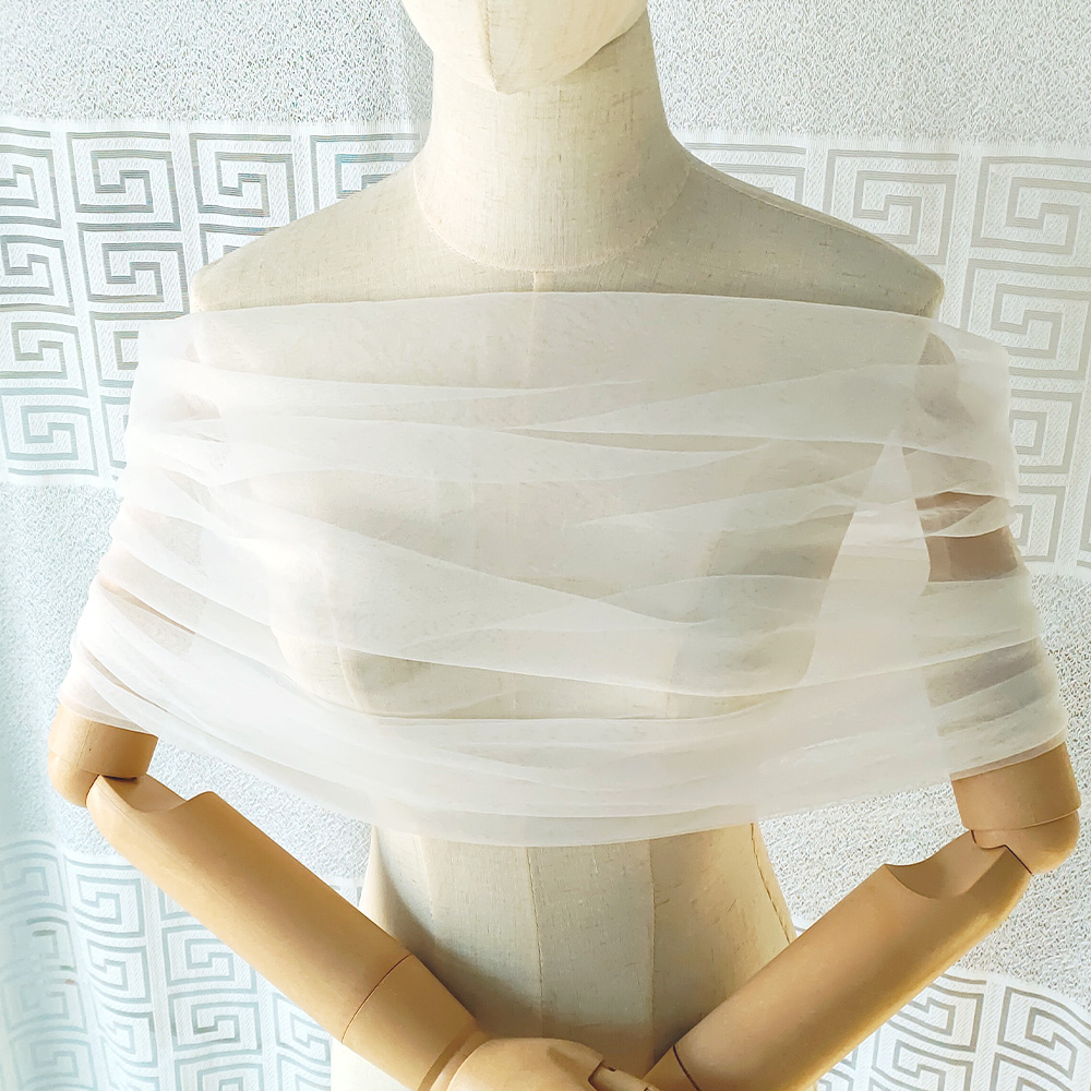 Women Pleated Tulle Sheer Wrap - Stole Wedding Shawl incelemesi ve fiyatı