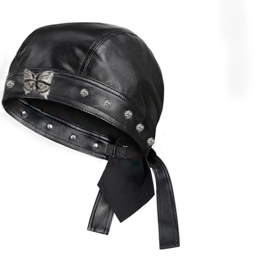 New PU Leather Black Biker Cap - Bandana Doo Rag incelemesi ve fiyatı