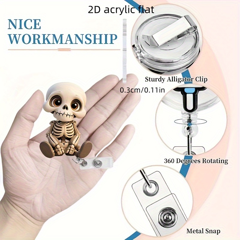 2D Flat, Acrylic Dazed Skull H - Lanyard Badge Holder incelemesi ve fiyatı
