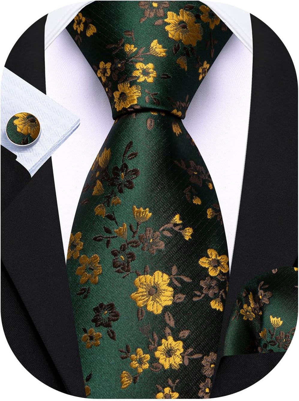 Men's Floral Paisley Silk Tie  - Pocket Square Set incelemesi ve fiyatı