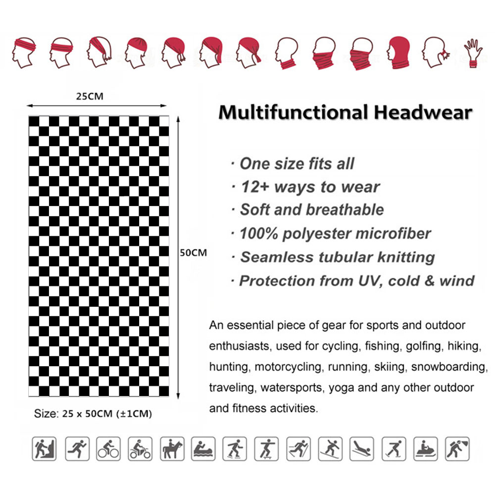 Checkered Ska Printed Headband - Neck Warmer Tube incelemesi ve fiyatı